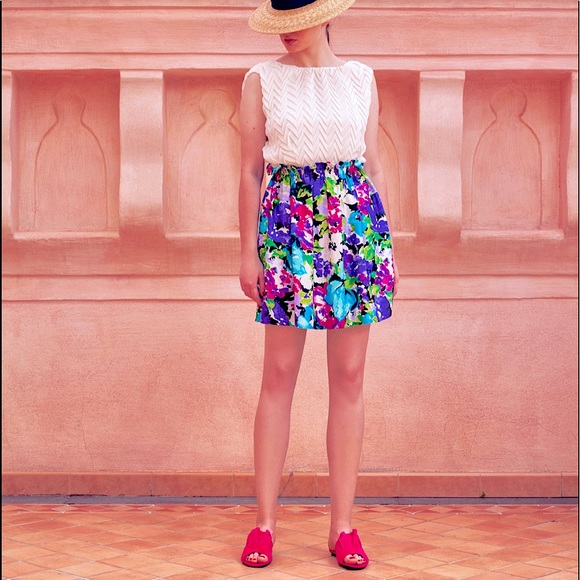 Love Bright✿Floral Print Comfy HighRise, Long Flowy Bermuda Shorts w/Pockets| HP - Picture 15 of 16